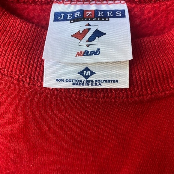 Christmas Red Dear Santa I Want it All Embroidered Sweatshirt Vintage Medium - Picture 5 of 5